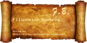 Filipovics Beatrix névjegykártya