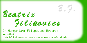 beatrix filipovics business card